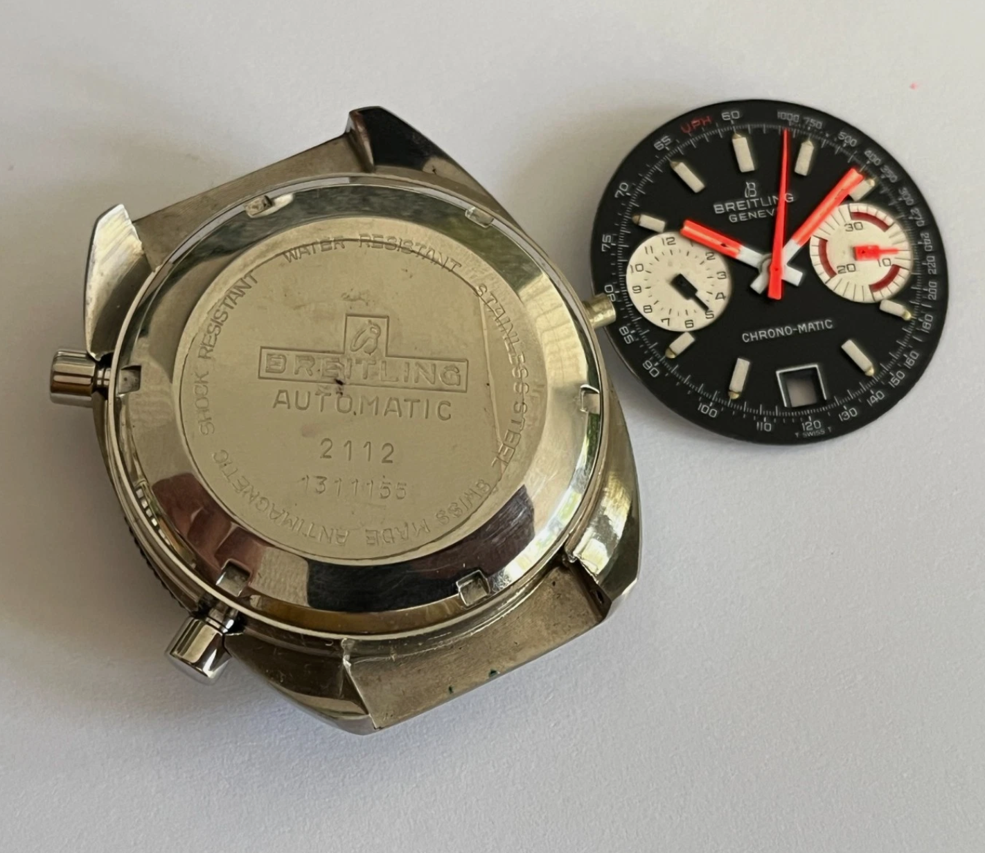 NOS Breitling Chronomatic 2112 Case, Dial & Hands