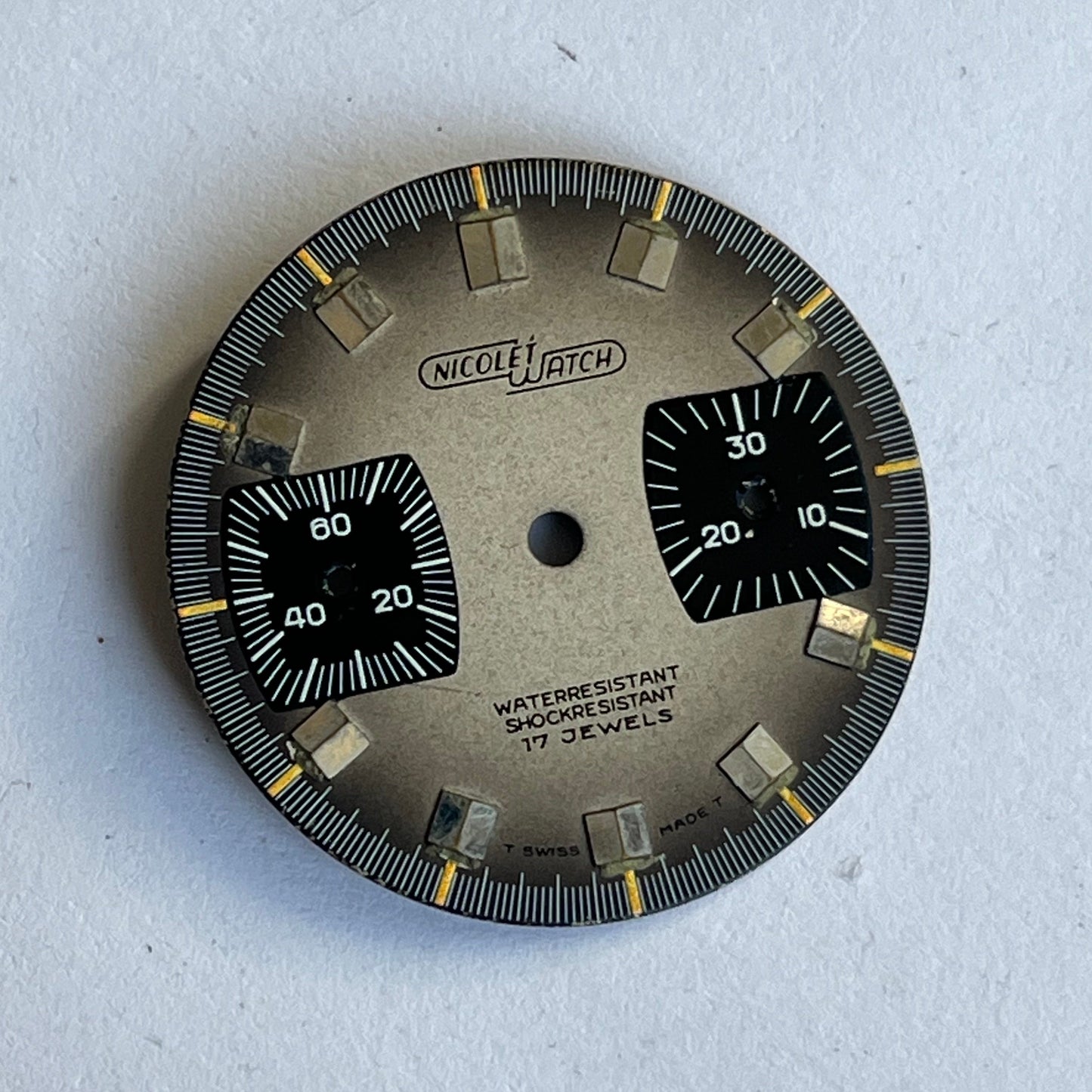 Nicolet Watch Chronograph Dial Valjoux 7733