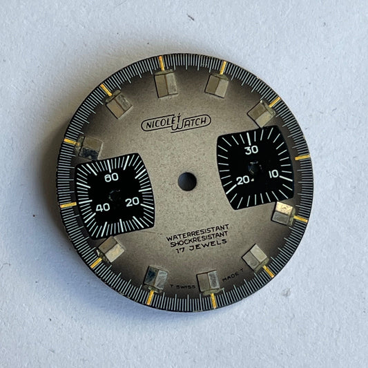 Nicolet Watch Chronograph Dial Valjoux 7733