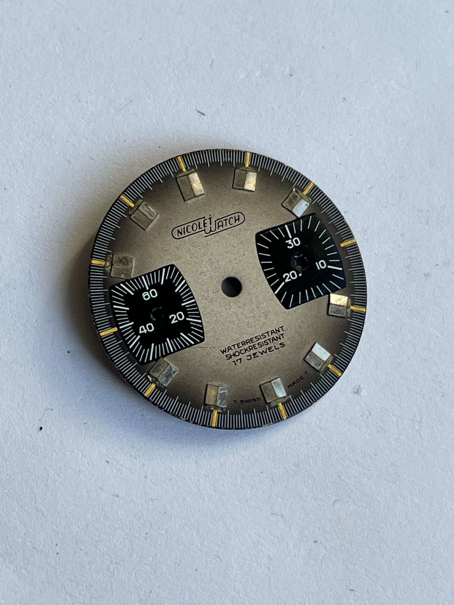 Nicolet Watch Chronograph Dial Valjoux 7733