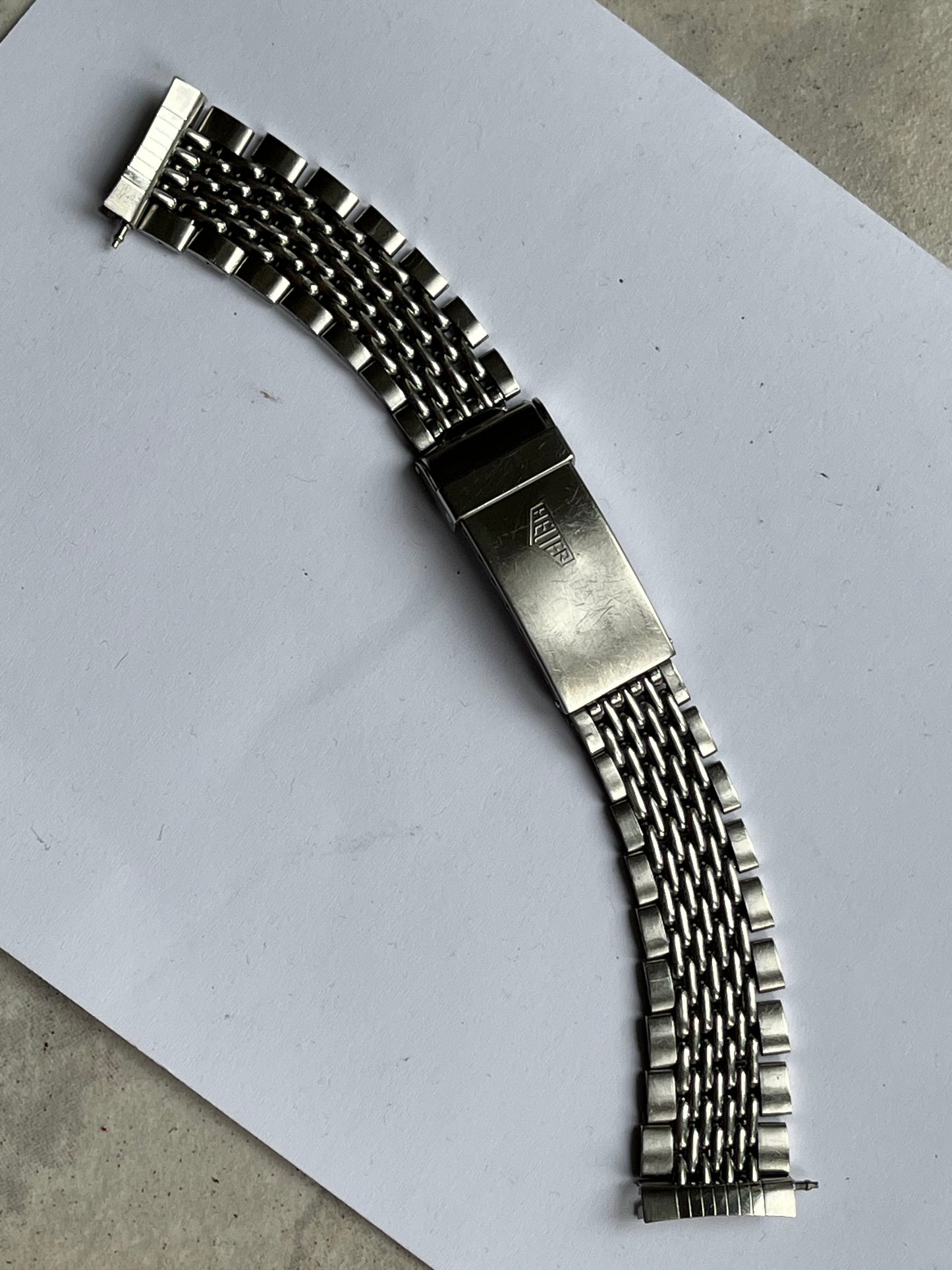 Heuer GF (Gay Freres) BoR Steel Bracelet with HLC Endlinks