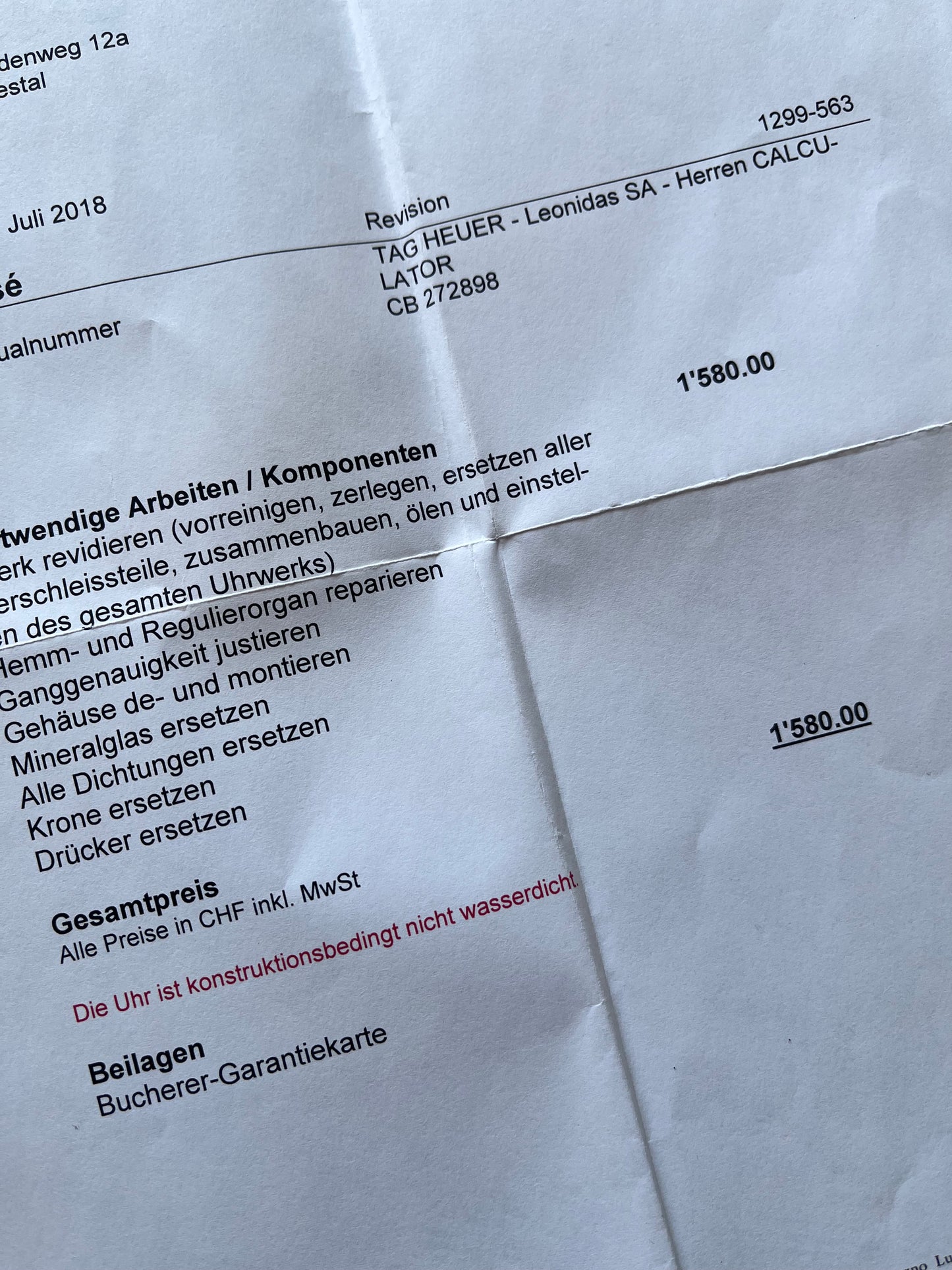 Heuer Calculator 110.633 Chronograph