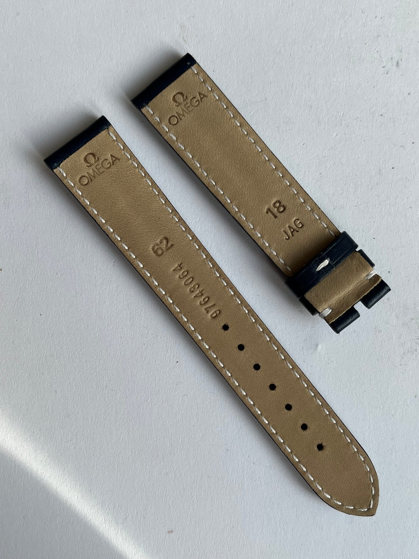 Omega Watch Strap 18mm Blue Calf 97643064