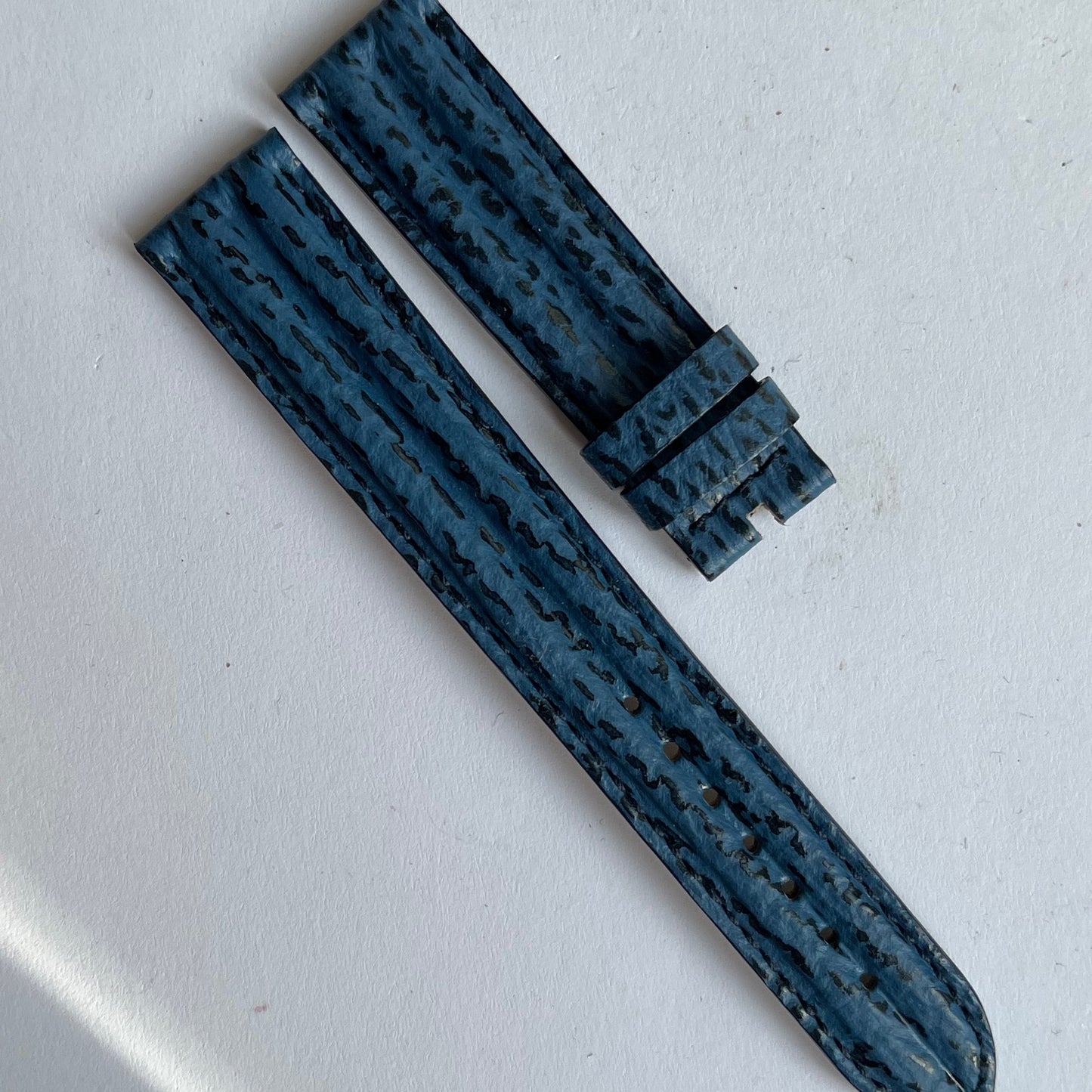 Omega Watch Strap 18mm Blue Shark Skin